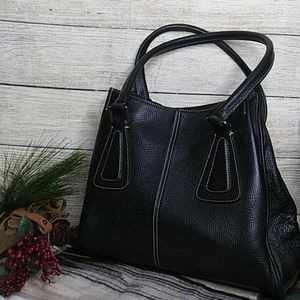 Tignanello black leather shoulder bag